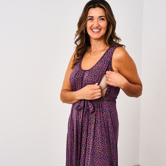 Latched Mama - Sleeveless Maxi Nursing Momper - Blush (Std, Fits Size 6-18 US) - Picture 3 of 3